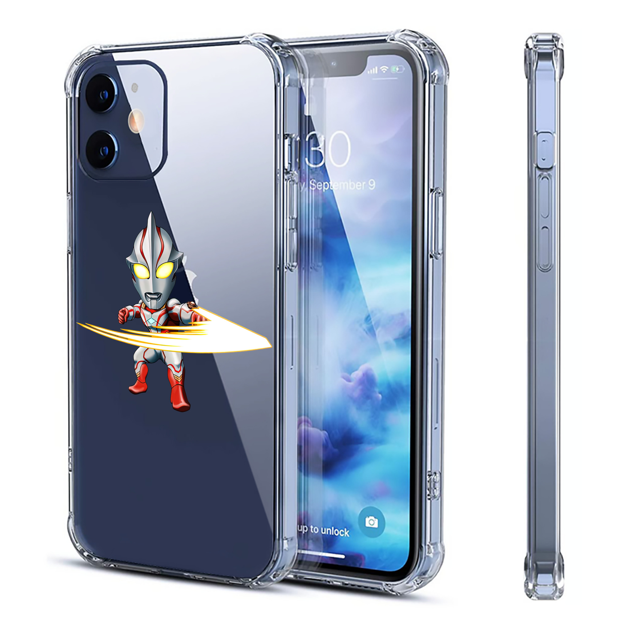 （画像用） ウルトラマン Ultraman 【iPhone 12シリーズ対応】透明スマホケース（クリアソフトケース）